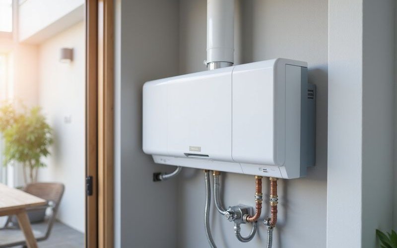 Modern heat pump hot water system installed at Perth home