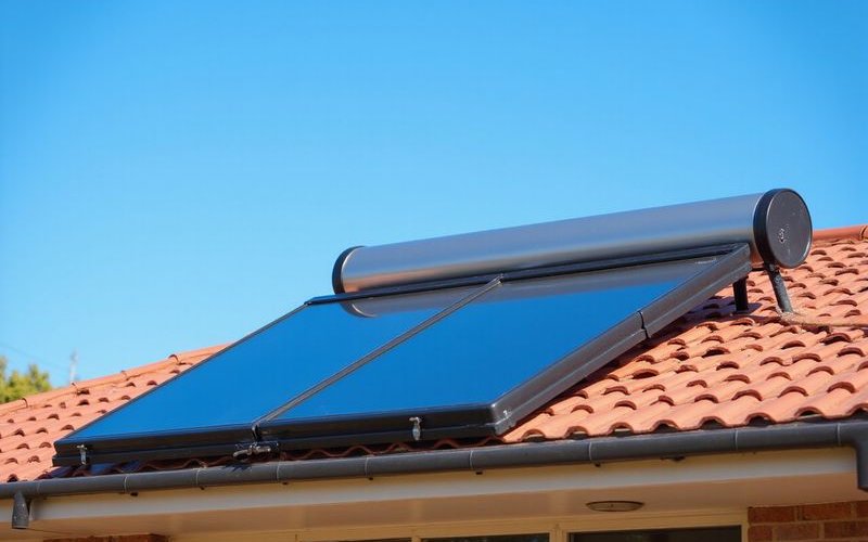 Solar hot water panels on Perth roof